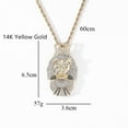 thumbnail image 3 of HipHop Animal Lion 14K Yellow Gold Pendant Necklace For Men Cuban Chain Ice Out Bling Micro Paved CZ Necklace Punk Rock Biker Motorcycle Jewelry, 3 of 6