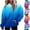 Blue, variant on Women's Novelty Sweatshirts Gradient Printed Autumn Winter Casual Athletic Hoodies Long Sleeve Comfy Pullover Track Jackets Blouse