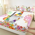 thumbnail image 2 of Manfei Kawaii Western Gnome Twin Sheet Sets, Boho Damask Flower Twin Fitted Sheet, Tribal Rustic Floral Plant Flat Sheet,Lightweight Room Decor, 3 Pieces, 2 of 6