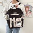 thumbnail image 3 of Women Fashion Contrast Color Backpack Travel School Large Cute Knapsack (Green), 3 of 9