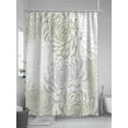 thumbnail image 5 of Fsddascl Sage Green White Shower Curtain Set - Standard 72" x 72" Washable Bathtub Curtain with 12 Hooks, Abstract Grey Chrysanthemum Flower Waterproof Fabric Stall Shower Curtains for Bathroom, 5 of 6