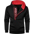 thumbnail image 2 of AIR-Mens Sweat à Capuche Décontracté Demi-Zip Imprimé avec Poche, 2 of 4