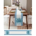 thumbnail image 6 of Eucalyptus Aqua Burlap Cotton Table Runner 13x36 Inches Short, Stripes Bottle Flower Cactus Plant Farmhouse Table Runners, Outdoor Dining Tablecloths Decor for Baby Shower/Party/Wedding, 6 of 6