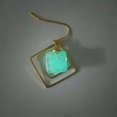 thumbnail image 2 of Cairui Design Green Glow in the Dark Cube Gold Plated Square Geometry Drop Earrings Handmade Women, 2 of 9