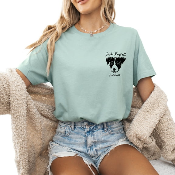 Verita Culture Jack Russell Dog Mom Shirt for Women Cute Dog Aussie Mama Graphic Short Sleeve Casual Mama Gifts T-Shirt
