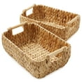 thumbnail image 2 of Casafield (Set of 2) Water Hyacinth Oval Storage Baskets with Wooden Handles - Medium Woven Bin Organizers, 2 of 7
