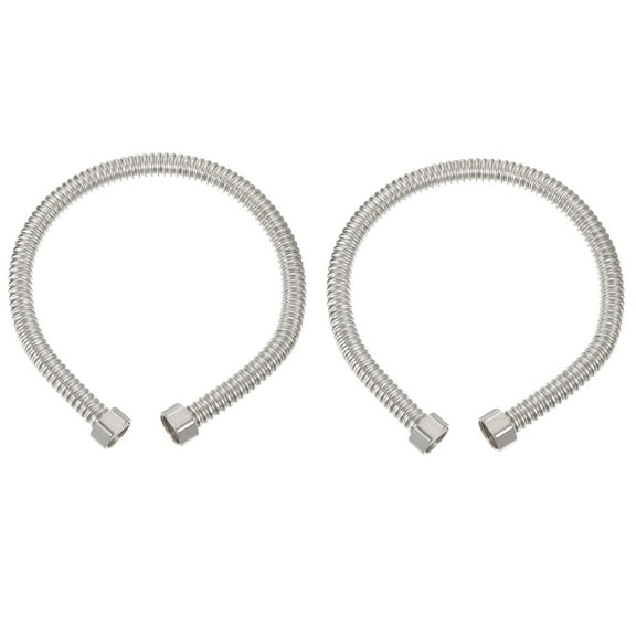 Uxcell G1/2 x 19.68 Inch Flexible Stainless Steel Water Heater Hose, 2Pcs Corrugated Water Heater Connector Hose