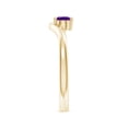 thumbnail image 3 of ANGARA Natural East-West Pear Amethyst Wave Shank Solitaire Ring in 14K Yellow Gold for Women (Size-6x4mm) | February Birthstone, Birthday, Anniversary, Jewelry Gift for Women | Natural Amethyst Ring, 3 of 9