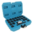 thumbnail image 1 of Kit de extracción de llave de bloqueo de rueda de 22 piezas, herramienta antirrobo para extracción de tuercas de rueda con adaptador de enchufe de 1/2 pulgada equivalente a OEM T10313, 1 of 15