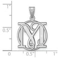 thumbnail image 3 of Auriga Fine Jewelry 925 Sterling Silver Rhodium-plated Fancy Script Letter M Initial Pendant for Women (L-25.65 mm, W-16.99 mm), 3 of 6
