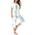 thumbnail image 4 of Tnhcen 2-Piece Women's Print Summer Pajama Set Comfy Short Sleeve Capri Pants with Pockets Homewear S-3XL, 4 of 6