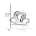 thumbnail image 5 of Finest Gold Sterling Silver Rhodium Plated CZ Heart Ring - Size 6, 5 of 5