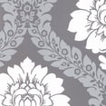 thumbnail image 2 of Norwall Shades TU27124 Daisy Damask Wallpaper Metallic Silver, Grey, 2 of 2