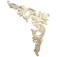 thumbnail image 3 of 4X 15 x 15cm Rubber Wood Carved Corner Onlay Applique Exquisite Unpainted, 3 of 4