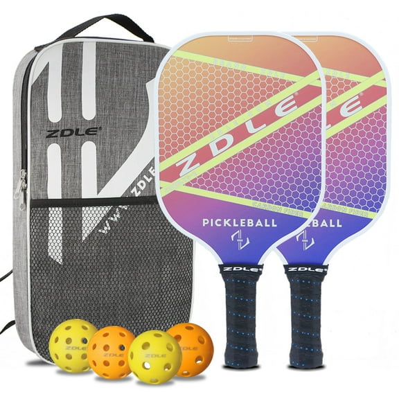 ZDLE Pickleball Paddles Set of 2 Pickleball Rackets Graphite Pickleball Paddle 4 Pickle Balls Pickleball Bag Pickle Ball Raquette Pickleball Equipment Outdoor Game Adult Family Pickleball Gift ,match