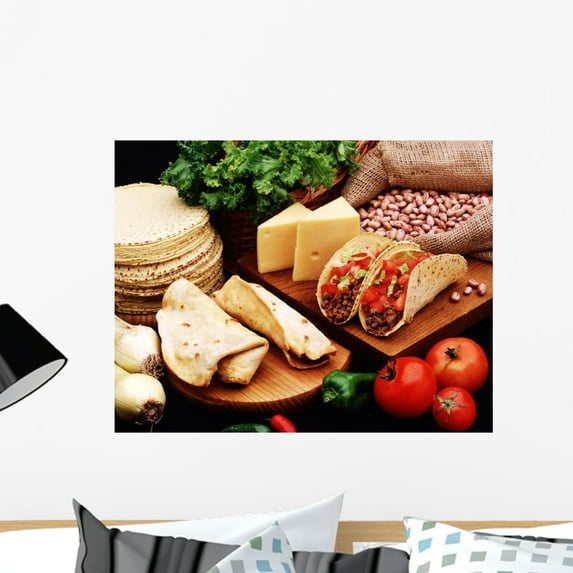 Mexican Burritos Wall Mural by Wallmonkeys Peel and Stick Graphic (24 in W x 19 in H) WM52990