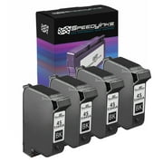 Speedy Remanufactured Replacements for HP 45 / 51645A Black Cartridges (4-Pack) for DesignJet 700, 750cm, DeskJet 710, 710C, 712 Fax 1220, OfficeJet 1170, G55 PhotoSmart 1000, 1115, P2100