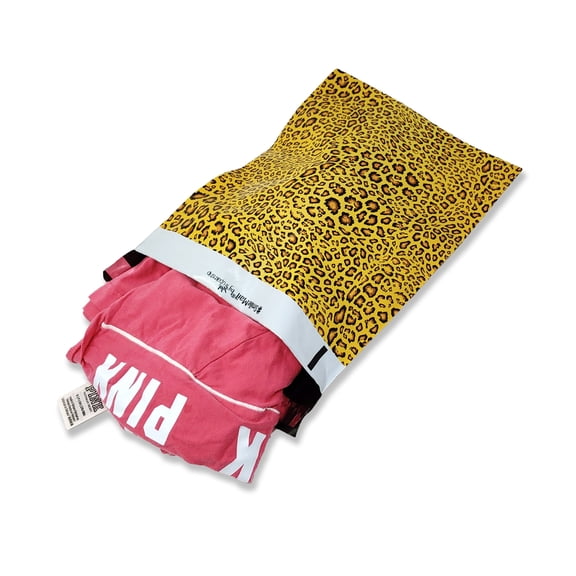 Farmland Safari Combo! Cow, Leopard Print Design 10x13 inch Poly Mailers, Self Seal Shipping Mailing Mail bags