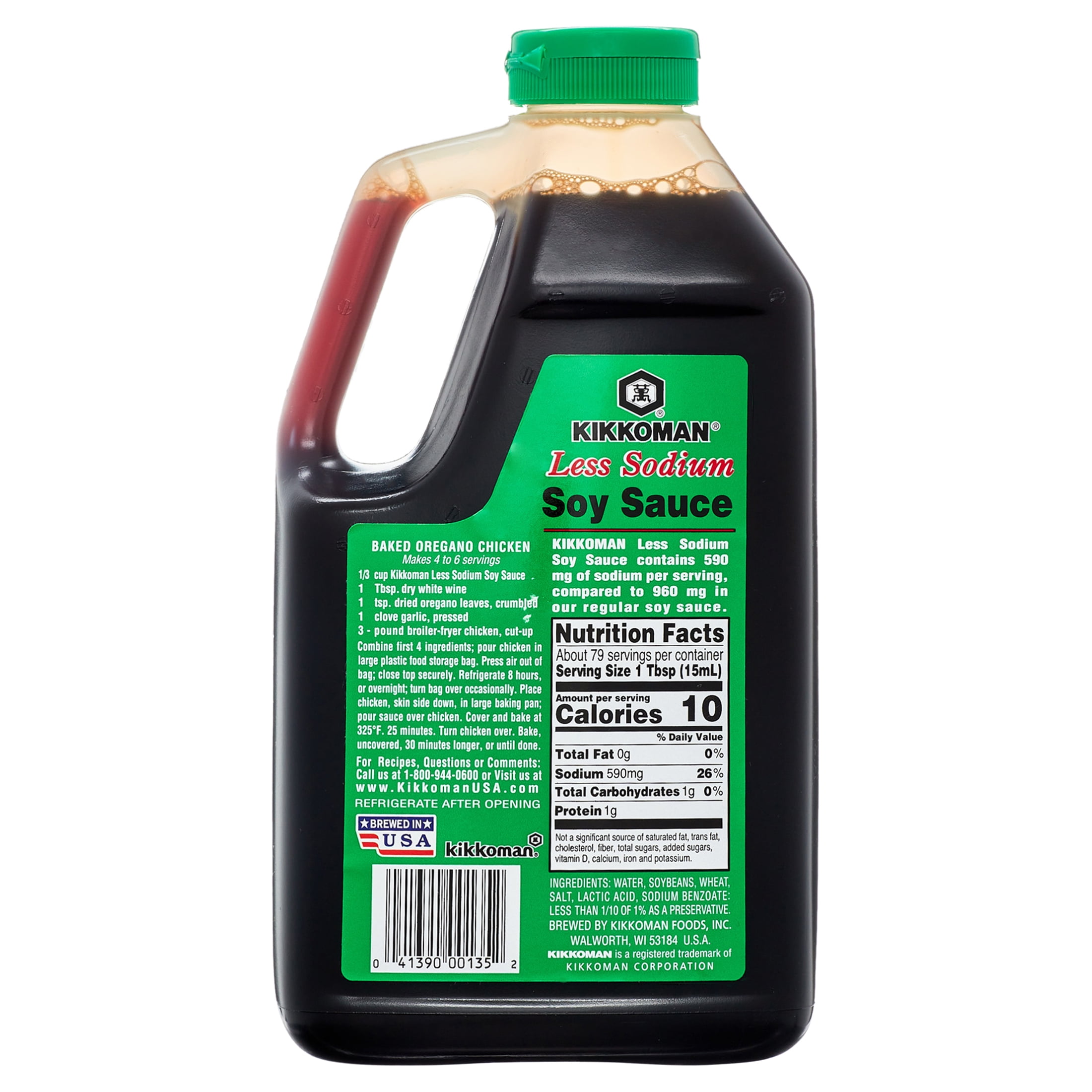 Kikkoman Less Sodium Soy Sauce, 40 oz Bottle