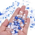 thumbnail image 4 of Uxcell 30g Mix Pearls and Rhinestones 3-10mm Resin Flatback Pearls Rhinestones and Half Pearl Blue White, 4 of 6