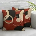 thumbnail image 3 of Creowell Cranberry red tan Black Geometric Circle Decorative Throw Pillow Case,Home Decoration Pillowcase Zippered Pillow Covers Cushion Cover for Book Lover Worm Sofa Couch,Multi-Size White, 3 of 5