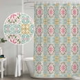 thumbnail image 4 of Pink Green Flowers Shower Curtain Set - Long 72" x 84" Washable Bathtub Curtain with 12 Hooks, Country Botanical Abstract Floral Patterned Waterproof Fabric Shower Curtains for Bathroom/Bathtub, 4 of 6