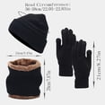 thumbnail image 6 of 3Pcs/Set Unisex Winter Beanie Hat Scarf Gloves Set Warm Fleece Lining Knit Hat Gloves Neck Scarf Set, 6 of 8