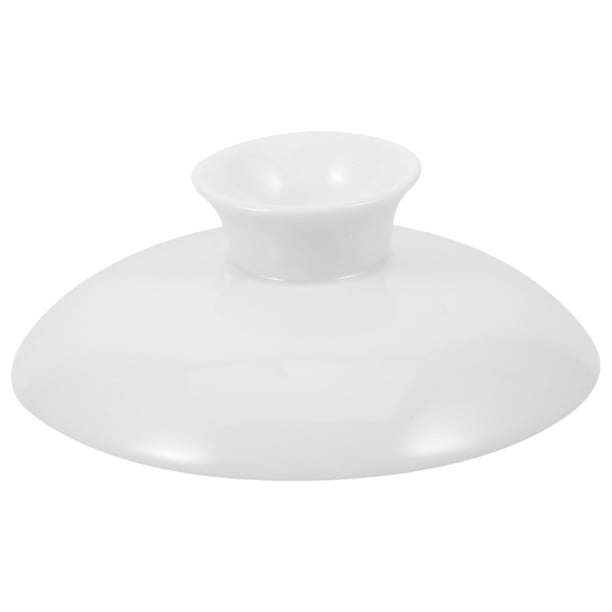 Taza de café de cerámica blanca Tapa de tapa de cerámica blanca cubierta de taza de té cubierta de reemplazo de tetera tazón tapa tapa para líquidos calientes y fríos de 3.5 pulgadas