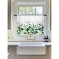 thumbnail image 3 of Sheer Curtains 54 Inch Length, Green Blooms Floral Semi Sheer Curtains Light Filtering Window Treatment, Farmhouse Spring Flowers Botanical Privacy Voile Drapes for Living Room Bedroom 52x54 Inch, 3 of 7