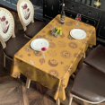 thumbnail image 2 of Orange Sun Moon Star Planet Pattern Rectangle Tablecloth 60"x120",Waterproof Polyester Rectangle Table Cloth, Wipeable Spillproof Polyester Tablecloth for Dining, Camping, Indoor and Outdoor, 2 of 6