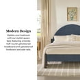 thumbnail image 4 of Walker Edison Modern Metal and Upholstery Queen Bed Frame, Blue, 4 of 16