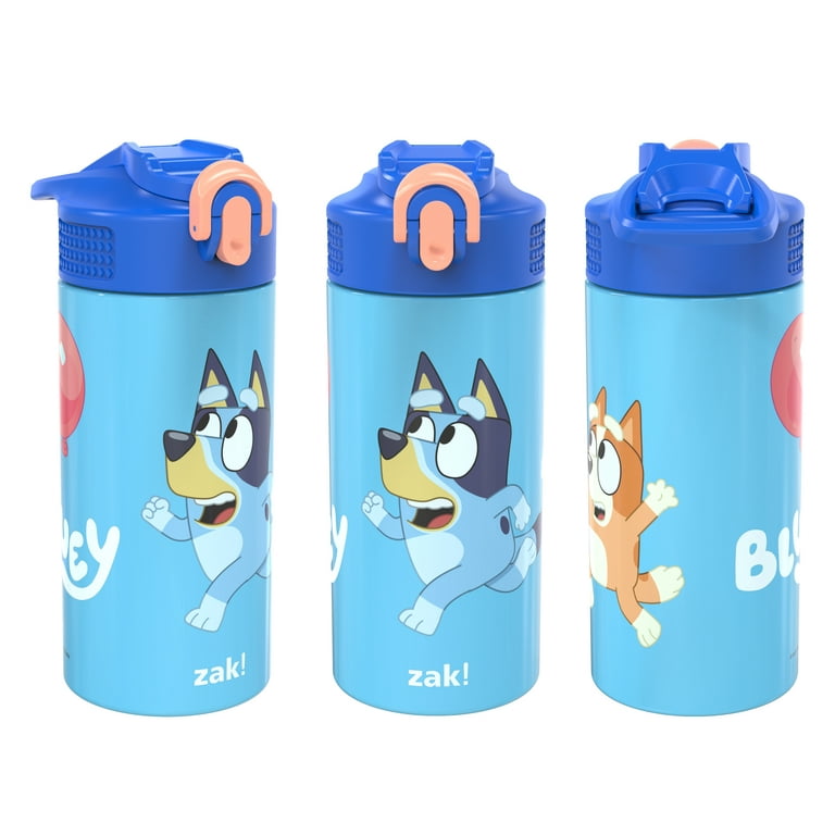 Zak Designs 14oz Recycled Stainless Steel Vacuum Insulated Kids' Water Bottle 'Bluey