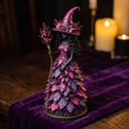 thumbnail image 4 of JWZZYD Enchanted Autumn Witch Figurine,Fall Witch Decor Halloween Tabletop Statue with Leaf Gown, 3.9" Witch Figurine, Seasonal Resin Witch Decoration for Mantel Shelf Home (Purple), 4 of 6