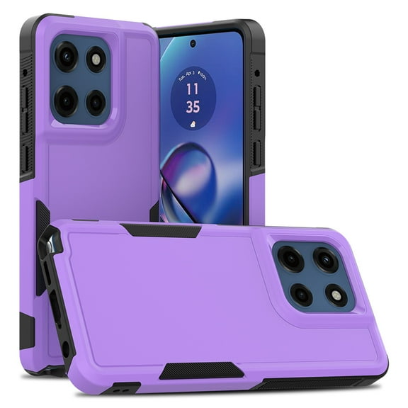 ELEHOLD Phone Case for Moto G Power (2025), Shockproof Heavy-Duty Rugged Hybrid Dual Layer Non-Slip Slim Fit Case for Moto G Power (2025),Purple