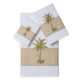 thumbnail image 3 of Authentic Hotel and Spa  Turkish Cotton Palm Tree Embroidered 3 piece Towel Set Navy Blue, 3 of 5