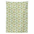 thumbnail image 2 of Watercolor Tablecloth, Diamond Pattern Blooming Floral Arrangement Petals and Leaves, Rectangle Satin Table Cover Accent for Dining Room and Kitchen, 60" X 84", Pale Green Yellow White, by Ambesonne, 2 of 2
