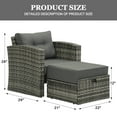 thumbnail image 3 of CozyHom Wicker Rattan Outdoor Patio Sofa Furniture Set Patio Couch with Ottomans and Dark Gray Cushion, Gray, 3 of 7