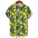 thumbnail image 3 of Camisa hawaiana con estampado de frutas y plátanos para hombre, camisas hawaianas con estampado 3D de limón y naranja, blusas casuales de calle con solapa, blusa holgada de manga corta, 3 of 5
