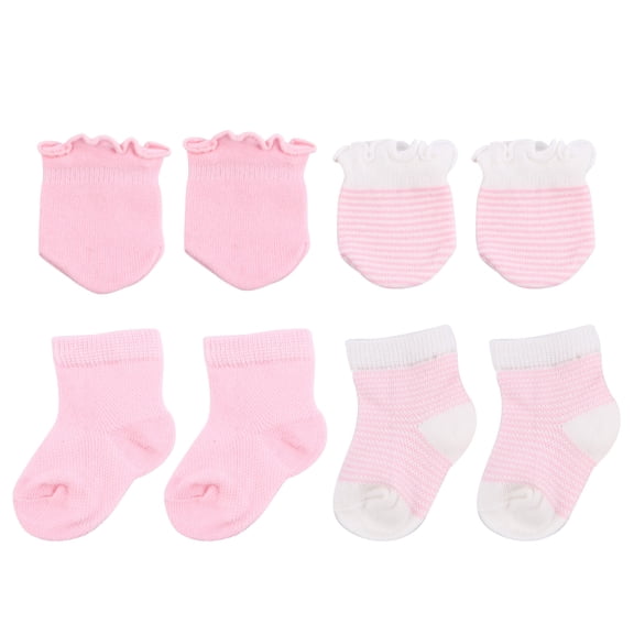 4 pares de calcetines y guantes para bebé, adorables y cómodos calcetines tobilleros para recién nacidos.