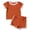 Deep Brown, variant on Toddler Baby Summer Outfit Soft Comfortable Breathable Short Sleeve Striped T-Shirt and Short Set for 1-6 Years Boys and Girls