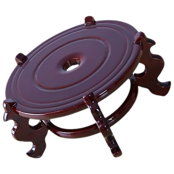 NICEXMAS Ornament Display Stand Planter Pedestal Wood Dark Brown Rustic Style 1Set