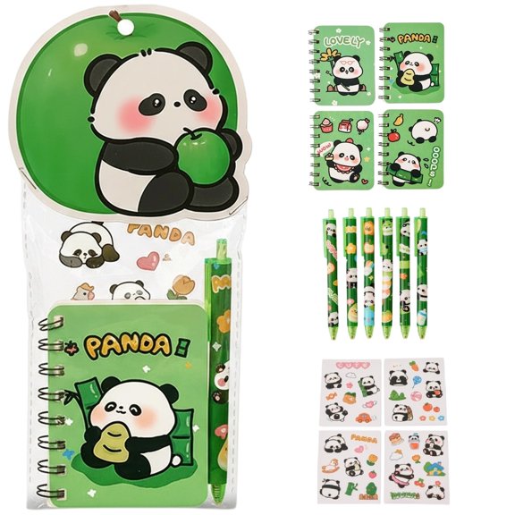 Clearance Sale | Panda Themed Stationery Set Pencils Erasers Notepads Stickers Gift Set