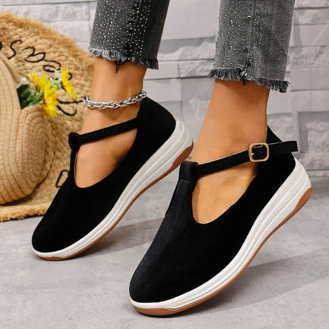 Gspmoly Sandales à Enfiler pour Femmes, Mode Femmes Décontractées Bout Rond Sandales Confort Décontractées Sandales Chaussures Pantoufles pour Femmes Noir 40