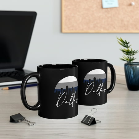 

Dallas Skyline Coffee Mug - 11oz Black Ceramic Mug