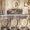 thumbnail image 6 of VKCC Corner Vanity Table with Rotating Mirror, Makeup Desk with 3 Color LED Lights, Charging Station & Drawers, Gray, 6 of 8