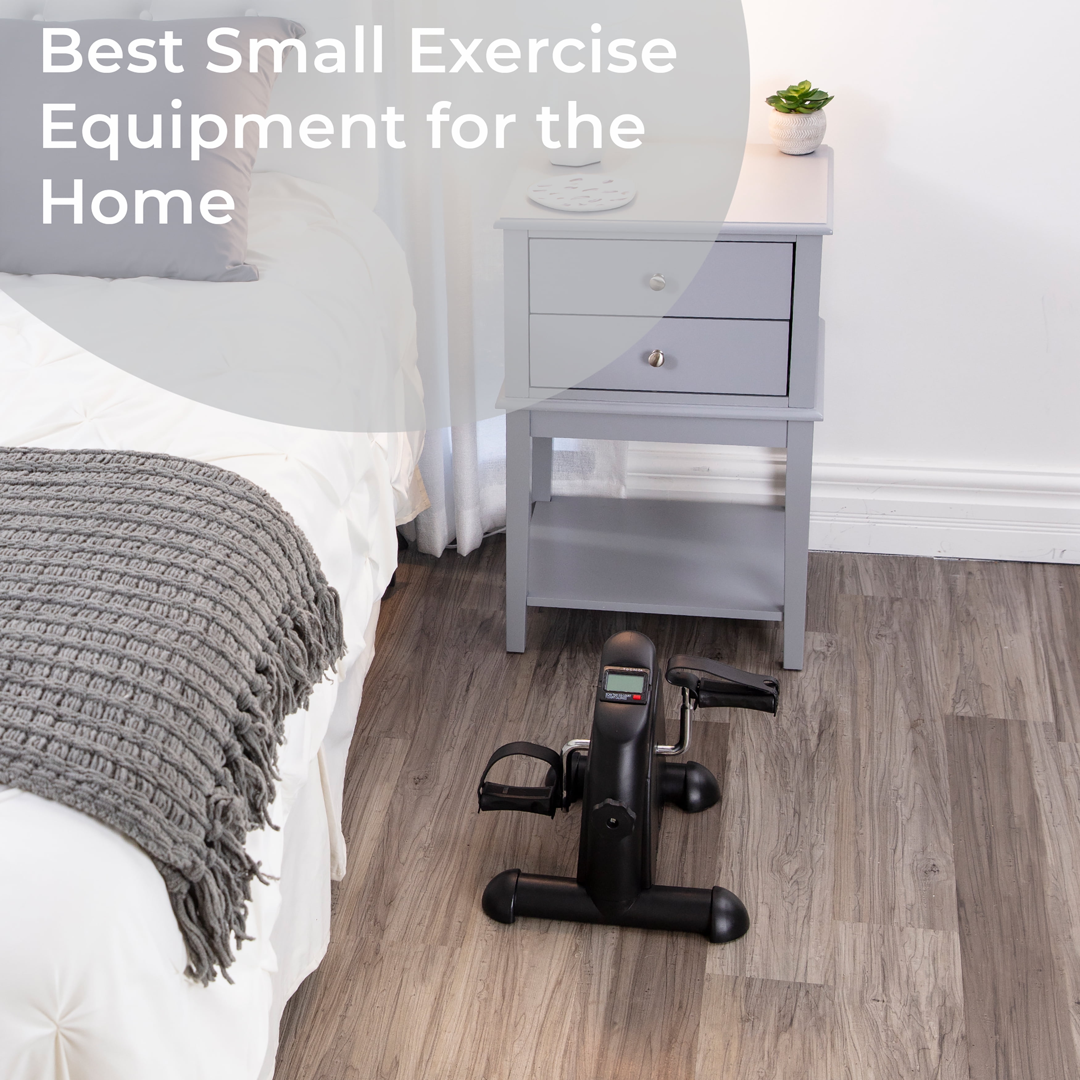 Pedal Exercise Mini Cycle Bike Great for Home or Office Workout - Tone and Strengthen Legs or Arms - Digital Display for RPMs, Calories, Time, Speed, Distance - Under Desk for Legs -Tabletop for Arms