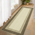 thumbnail image 1 of Garvee 2'x6' Washable Runner Rug Modern Bordered Rug Non-Slip Bedroom Runners Rug for Dorm Laundry Room, Brown, 1 of 3