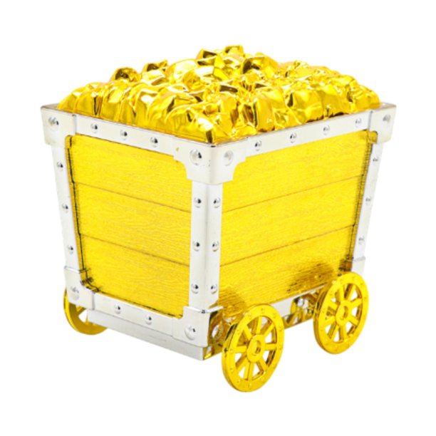Colección de adornos de carro de mina Decoración del hogar Decoración de escritorio Regalo Carro de mina Oro