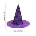 thumbnail image 3 of Hvmvliv Halloween Witch Hat for Kids 15in Oxfords Fabric Halloween Hat Holiday Party Makeup Dress Up Prop Halloween Festive Decoration Hat Suitable for Indoor Outdoor Halloween Decoration Purple, 3 of 6