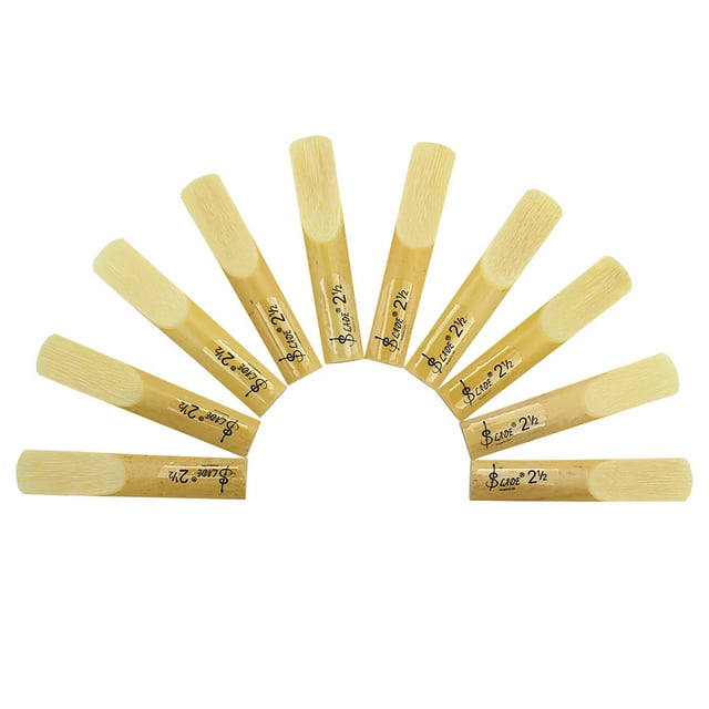 Labymos Lade 10pcs Pieces Reed Strength 2.5 2-1/2 Reed Bamboo for Traditional bB Clarinet Accessories